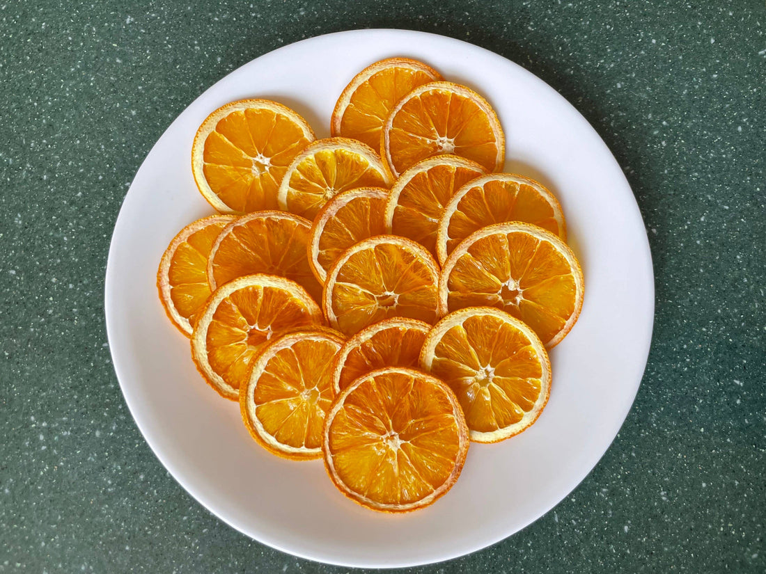 Dried oranges on a plate